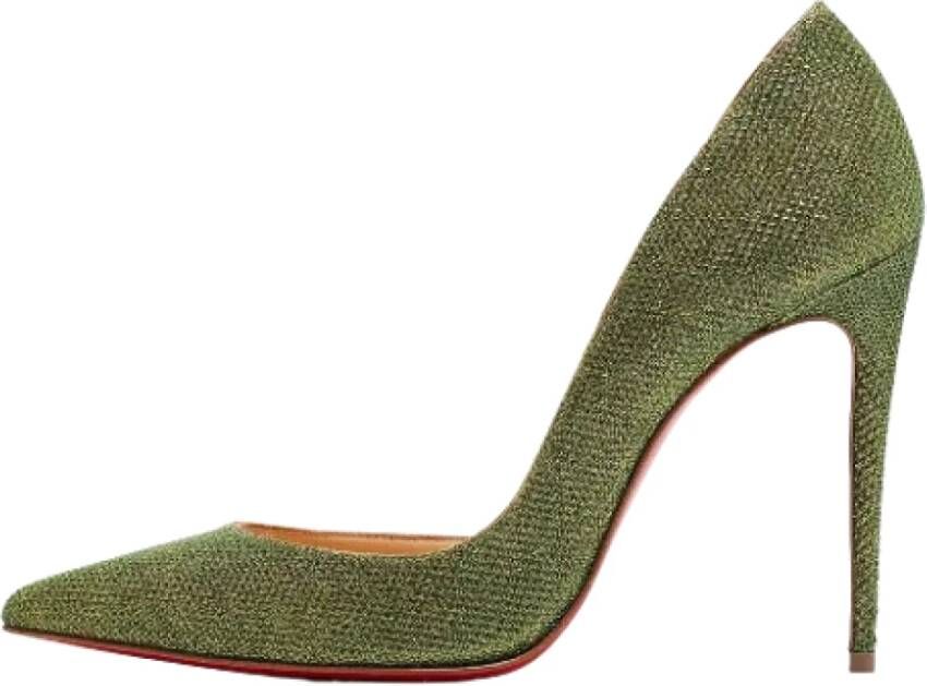 Christian Louboutin Pre-owned Fabric heels Green Dames