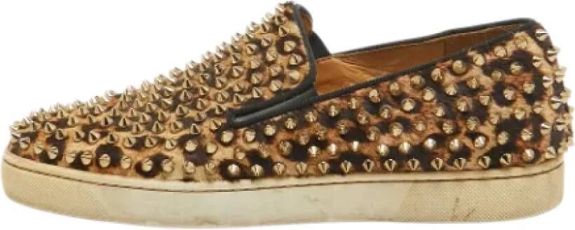 Christian Louboutin Pre-owned Fabric sneakers Brown Heren