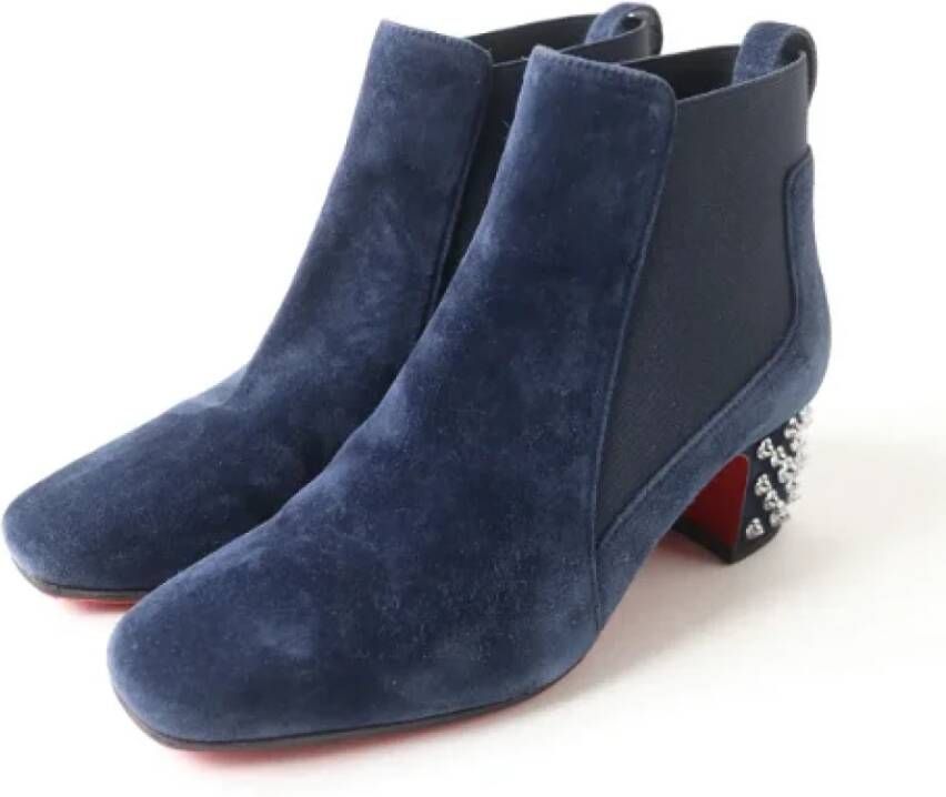 Christian Louboutin Pre-owned Leather boots Blue Dames