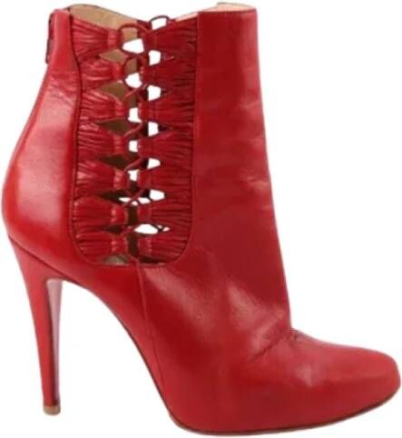 Christian Louboutin Pre-owned Leather boots Red Dames