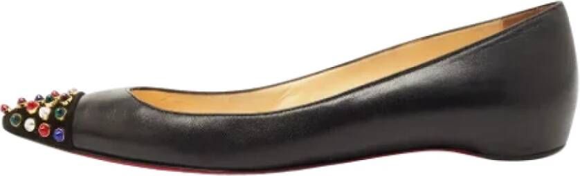 Christian Louboutin Pre-owned Leather flats Black Dames