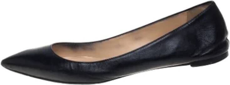 Christian Louboutin Pre-owned Leather flats Black Dames