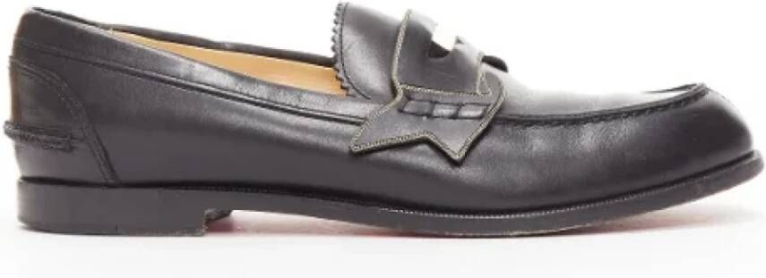 Christian Louboutin Pre-owned Leather flats Black Dames