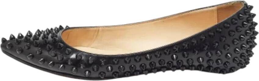 Christian Louboutin Pre-owned Leather flats Black Dames