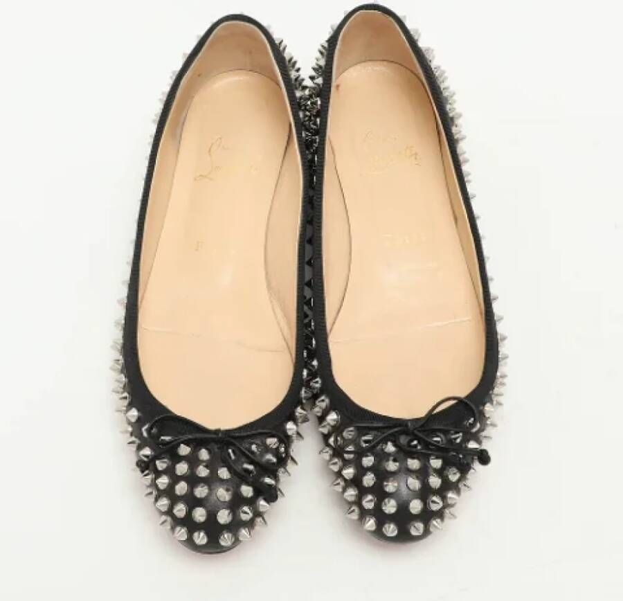 Christian Louboutin Pre-owned Leather flats Black Dames