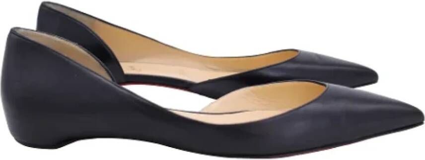 Christian Louboutin Pre-owned Leather flats Black Dames