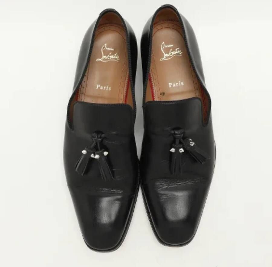 Christian Louboutin Pre-owned Leather flats Black Heren