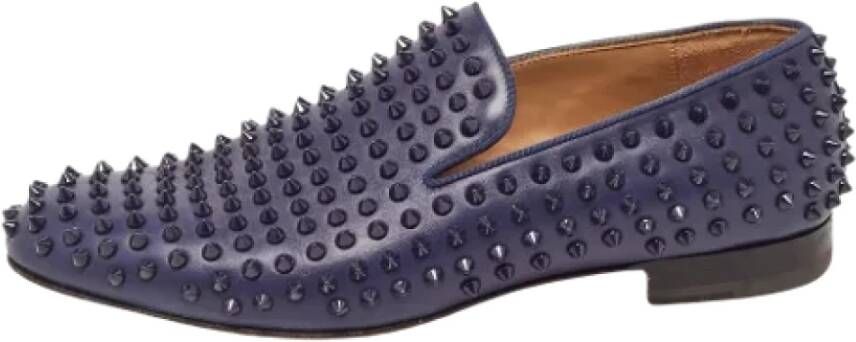 Christian Louboutin Pre-owned Leather flats Blue Dames