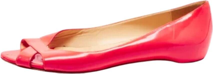 Christian Louboutin Pre-owned Leather flats Pink Dames