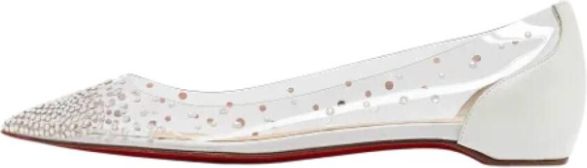 Christian Louboutin Pre-owned Leather flats White Dames