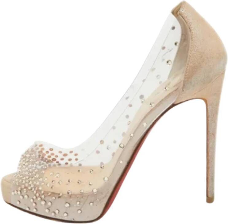 Christian Louboutin Pre-owned Leather heels Beige Dames