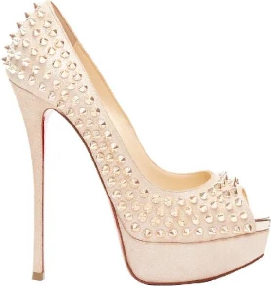 Christian Louboutin Pre-owned Leather heels Beige Dames