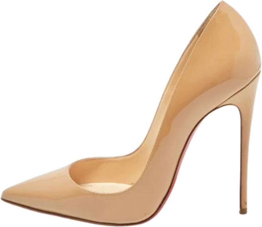 Christian Louboutin Pre-owned Leather heels Beige Dames