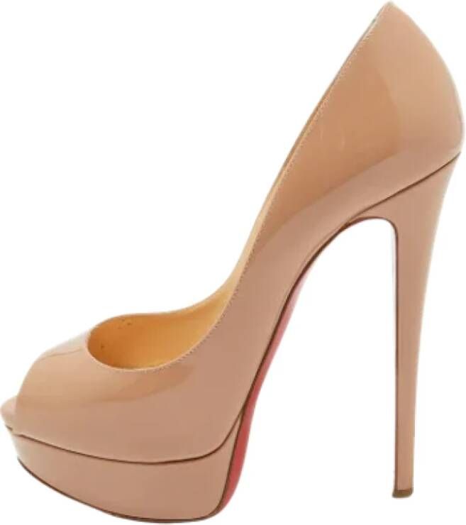 Christian Louboutin Pre-owned Leather heels Beige Dames