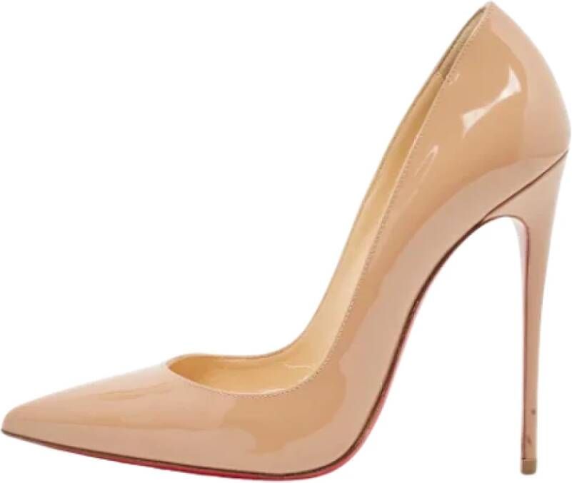 Christian Louboutin Pre-owned Leather heels Beige Dames