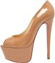 Christian Louboutin Pre-owned Leather heels Beige Dames - Thumbnail 1