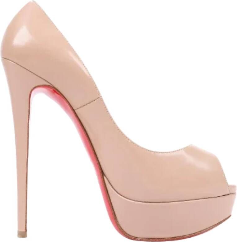 Christian Louboutin Pre-owned Leather heels Beige Dames