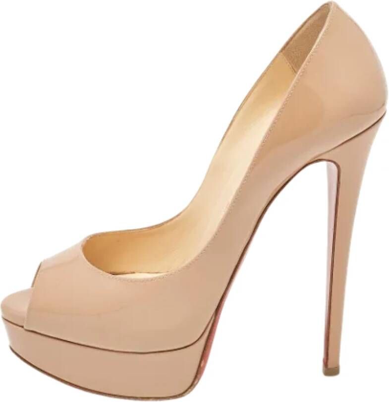 Christian Louboutin Pre-owned Leather heels Beige Dames