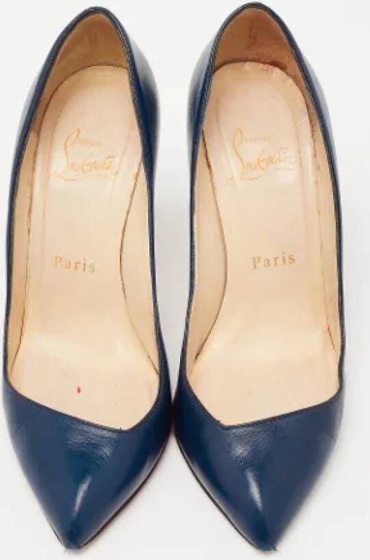 Christian Louboutin Pre-owned Leather heels Blue Dames