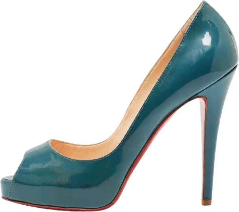 Christian Louboutin Pre-owned Leather heels Blue Dames