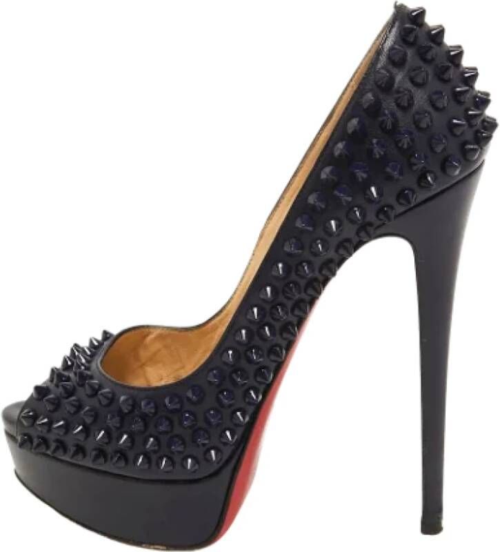 Christian Louboutin Pre-owned Leather heels Blue Dames