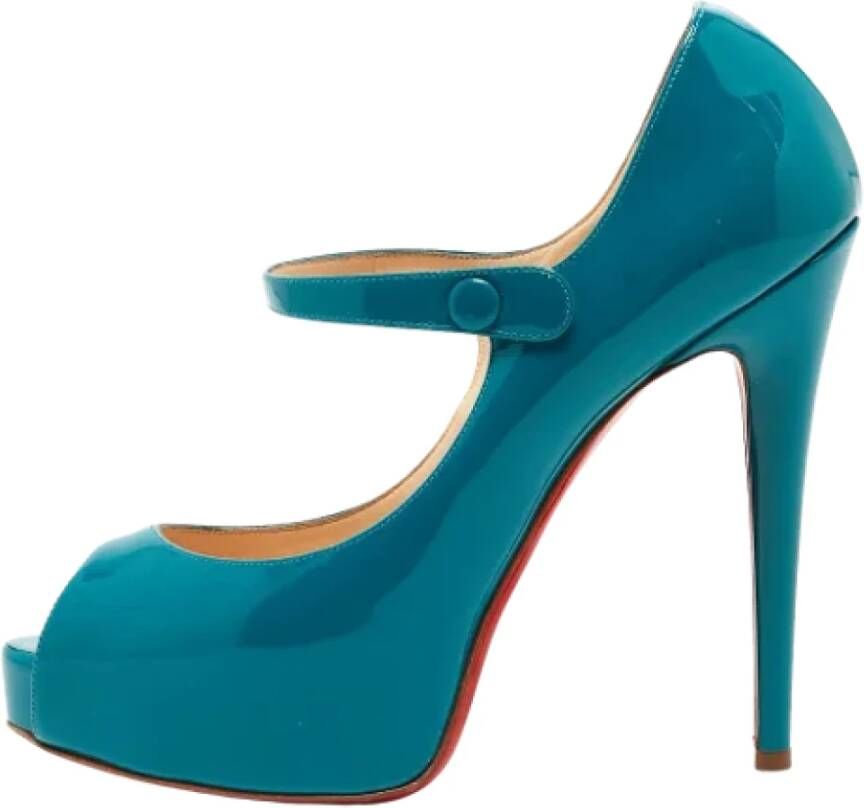 Christian Louboutin Pre-owned Leather heels Blue Dames