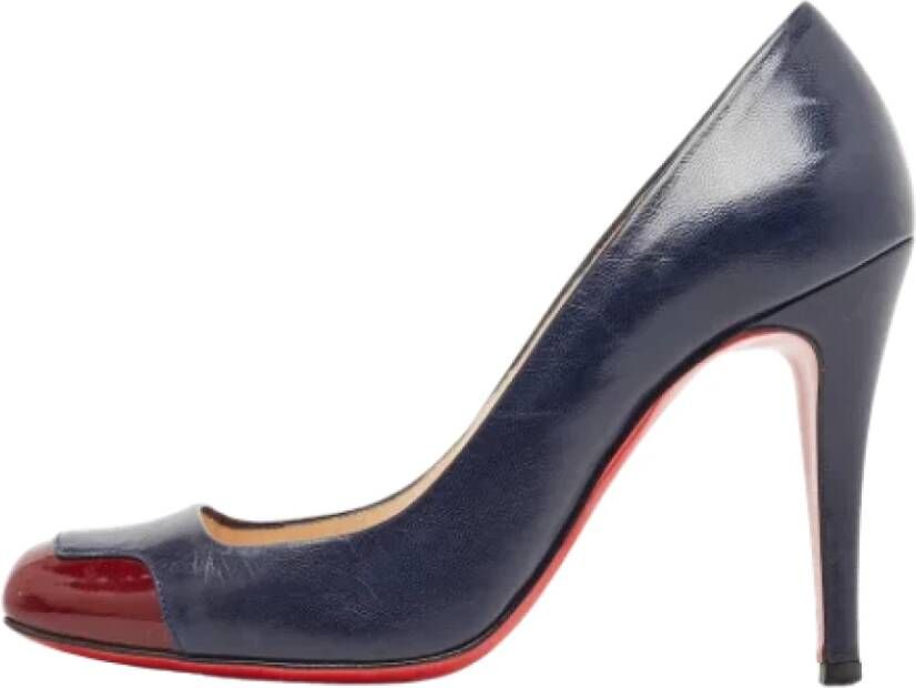 Christian Louboutin Pre-owned Leather heels Blue Dames