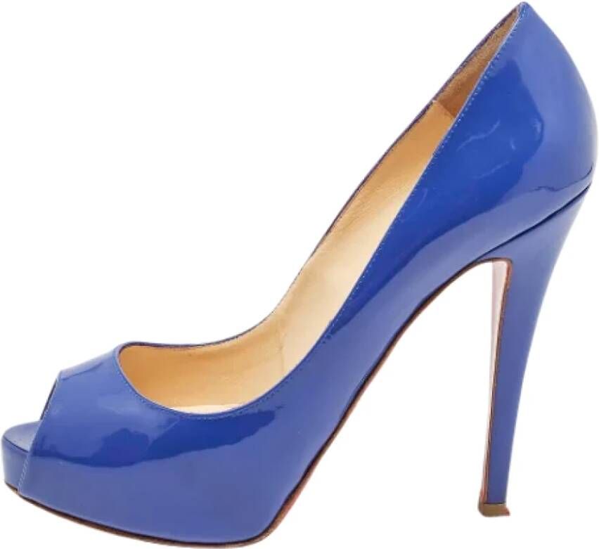 Christian Louboutin Pre-owned Leather heels Blue Dames