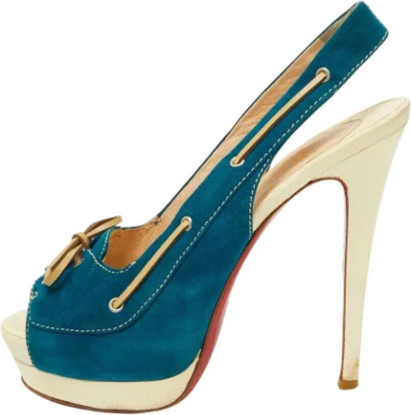 Christian Louboutin Pre-owned Leather heels Blue Dames