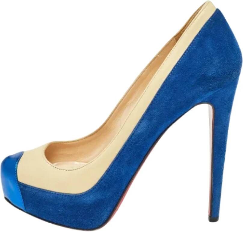 Christian Louboutin Pre-owned Leather heels Blue Dames