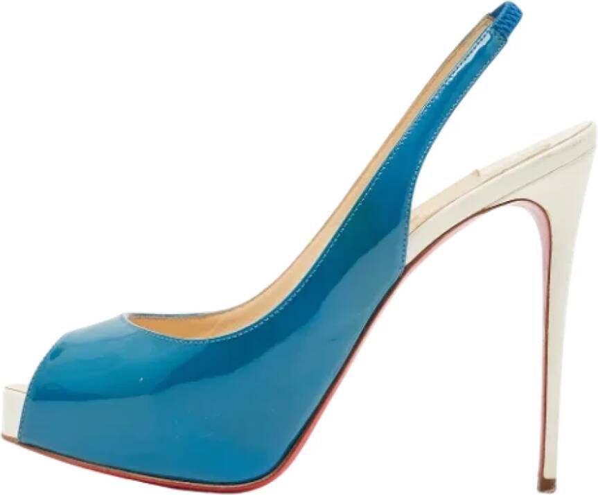 Christian Louboutin Pre-owned Leather heels Blue Dames