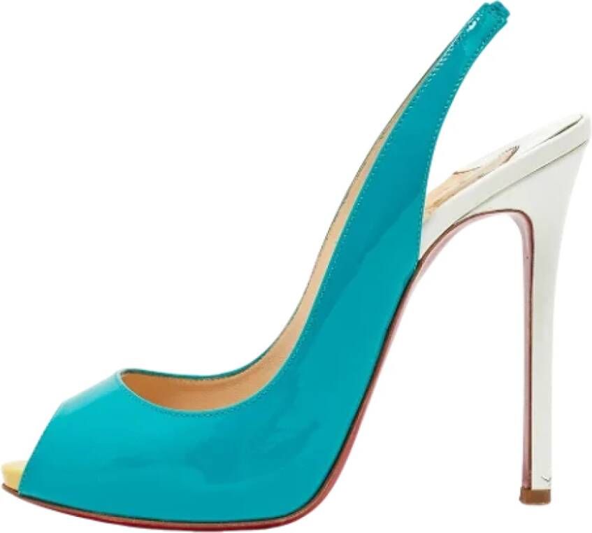 Christian Louboutin Pre-owned Leather heels Blue Dames