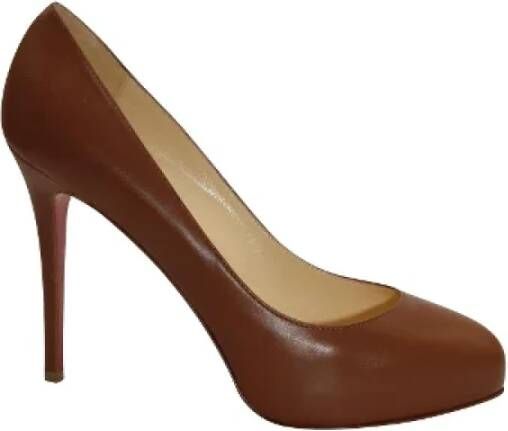 Christian Louboutin Pre-owned Leather heels Brown Dames