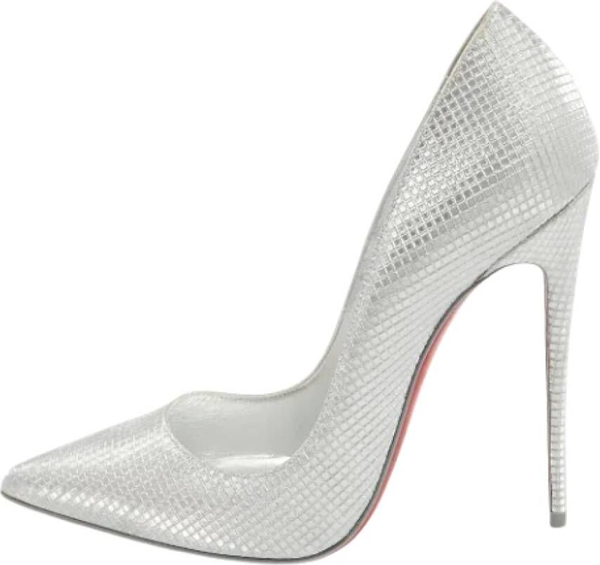 Christian Louboutin Pre-owned Leather heels Gray Dames