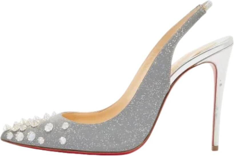 Christian Louboutin Pre-owned Leather heels Gray Dames