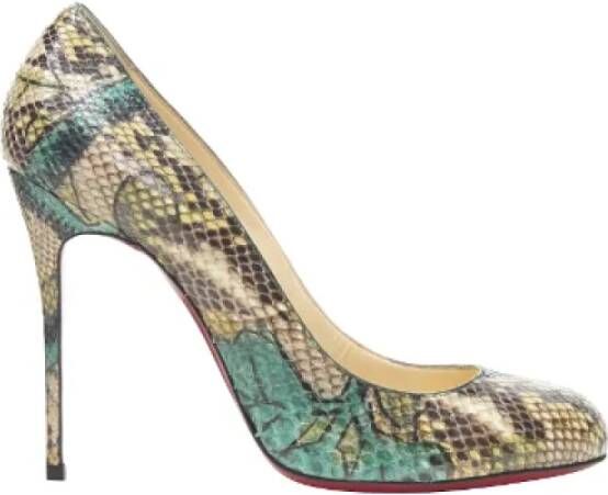 Christian Louboutin Pre-owned Leather heels Green Dames