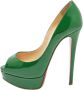 Christian Louboutin Pre-owned Leather heels Green Dames - Thumbnail 1