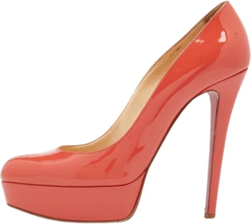 Christian Louboutin Pre-owned Leather heels Orange Dames