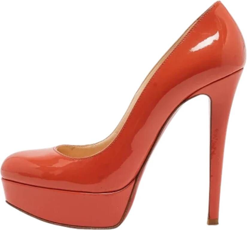 Christian Louboutin Pre-owned Leather heels Orange Dames