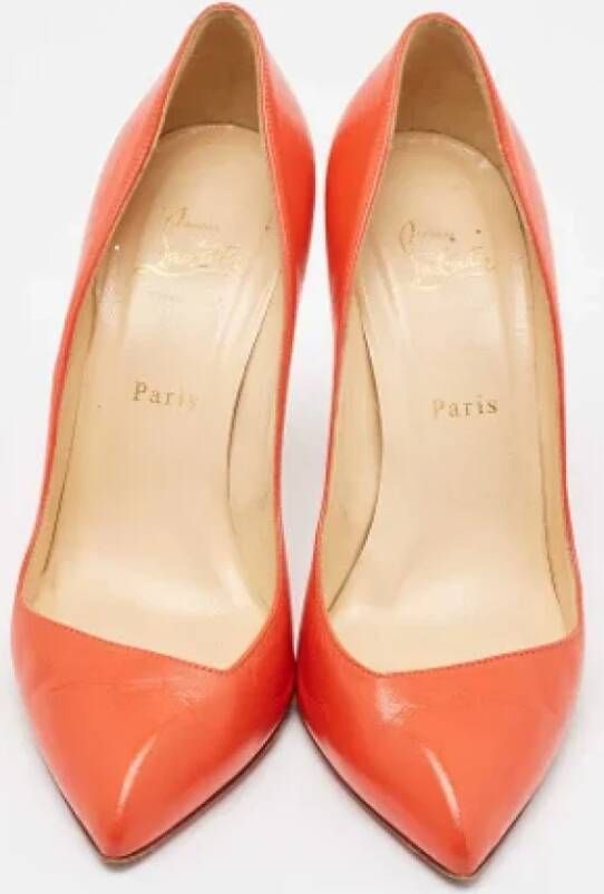 Christian Louboutin Pre-owned Leather heels Orange Dames