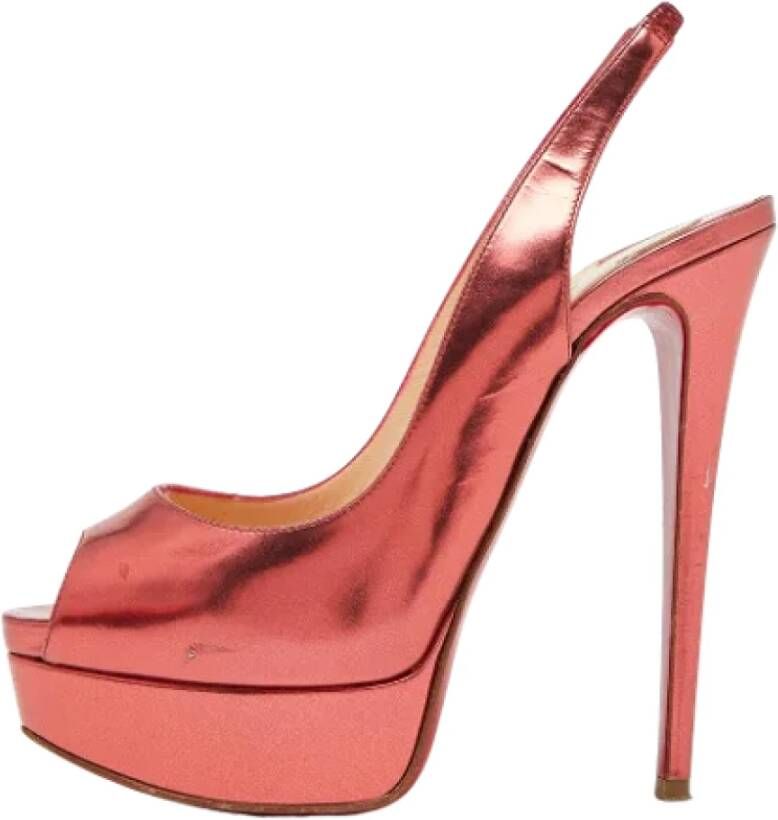 Christian Louboutin Pre-owned Leather heels Pink Dames