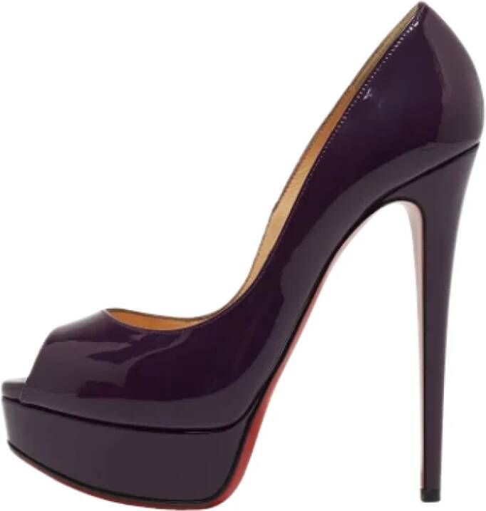 Christian Louboutin Pre-owned Leather heels Purple Dames