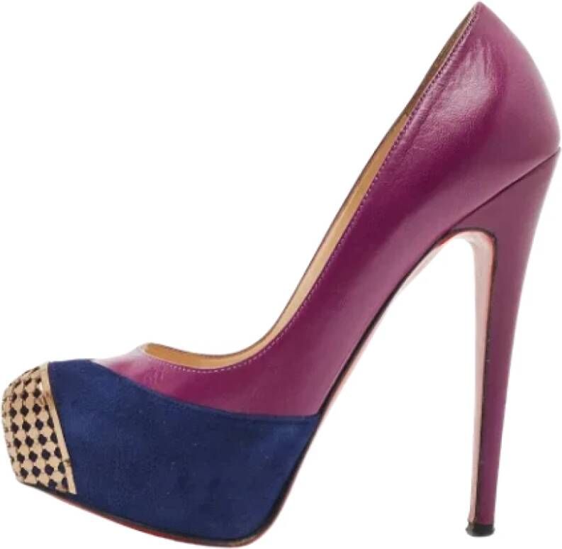 Christian Louboutin Pre-owned Leather heels Purple Dames