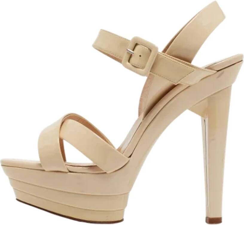 Christian Louboutin Pre-owned Leather sandals Beige Dames