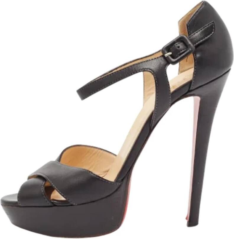 Christian Louboutin Pre-owned Leather sandals Black Dames