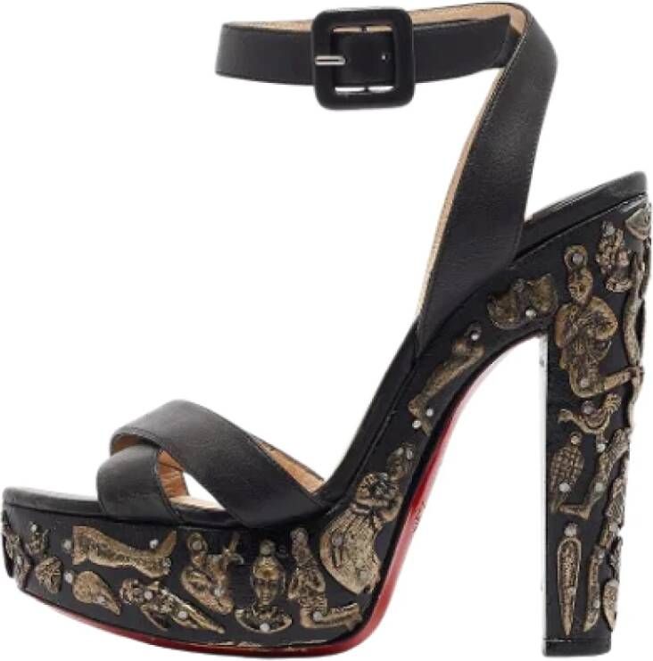 Christian Louboutin Pre-owned Leather sandals Black Dames