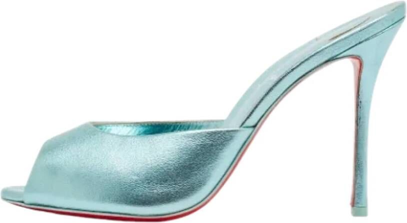 Christian Louboutin Pre-owned Leather sandals Blue Dames