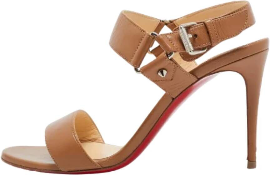 Christian Louboutin Pre-owned Leather sandals Brown Dames