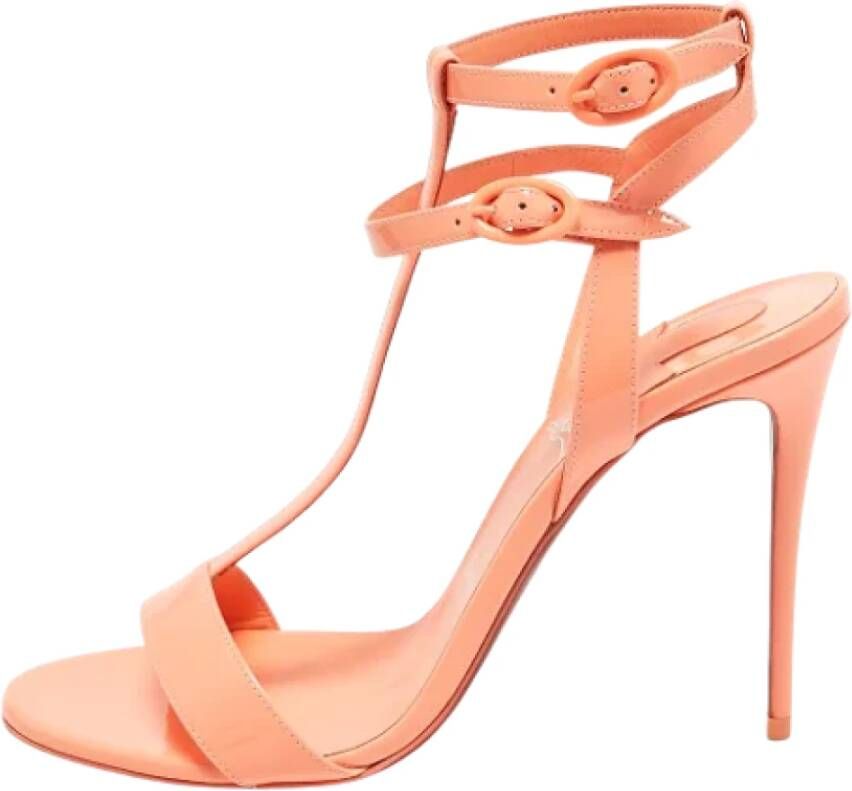 Christian Louboutin Pre-owned Leather sandals Orange Dames