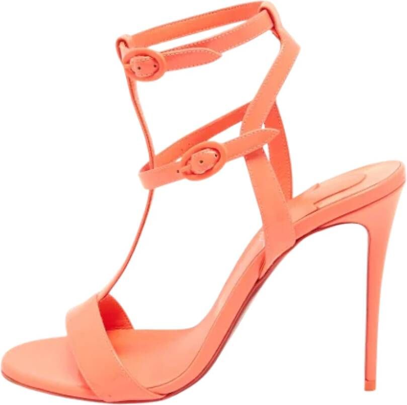 Christian Louboutin Pre-owned Leather sandals Pink Dames